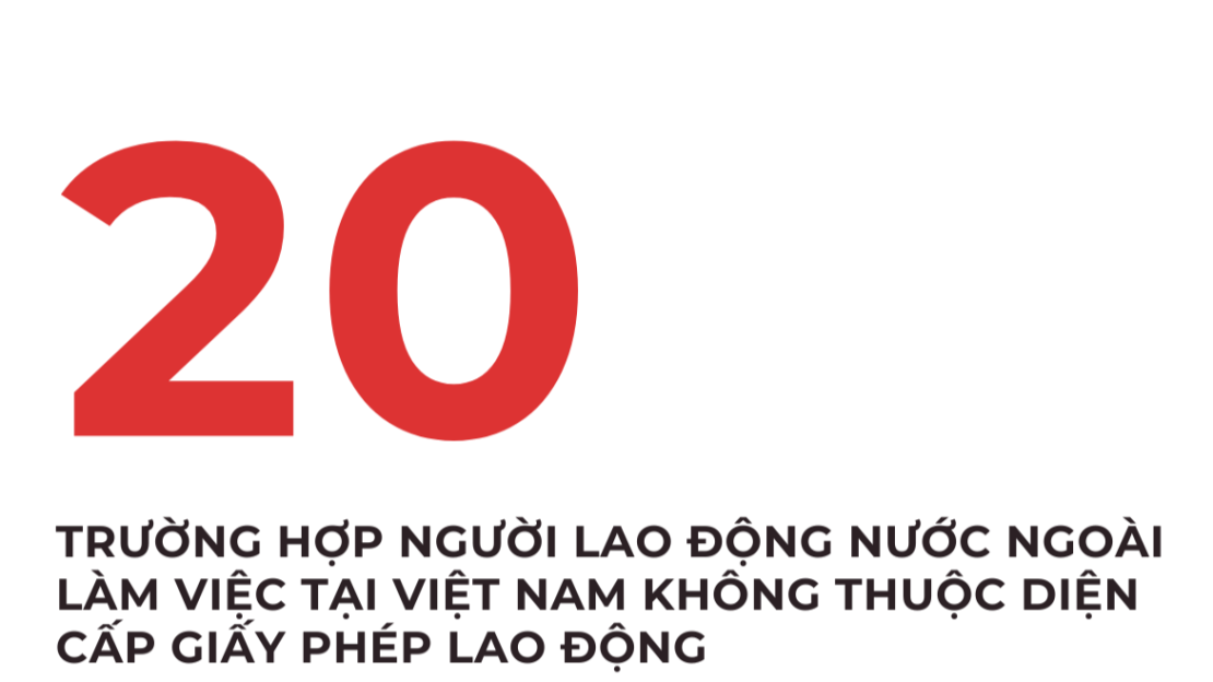 20 TRƯỜNG HỢP NGƯỜI LAO ĐỘNG NƯỚC NGOÀI LÀM VIỆC TẠI VIỆT NAM KHÔNG THUỘC DIỆN CẤP GIẤY PHÉP LAO ĐỘNG