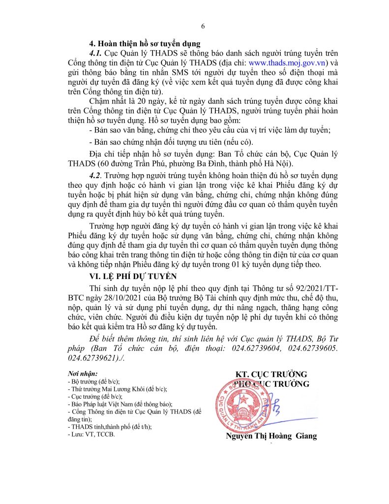 Thi hành án dân sự tỉnh Đồng Nai tuyển dụng công chức năm 2025